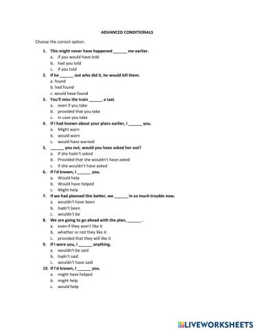 Advanced Conditionals