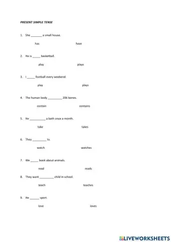 Present simple tense