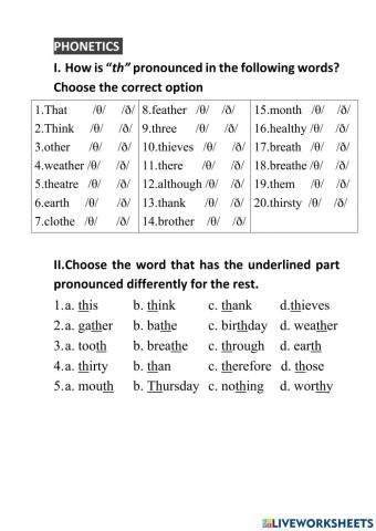 Phát âm -θ- & -ð-