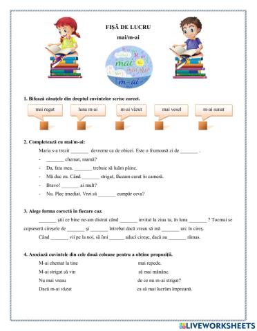 Să scriem corect!(mai, m-ai)