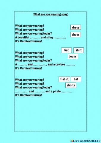 What are you wearing song