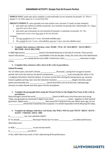 Present Perfect & Simple Past