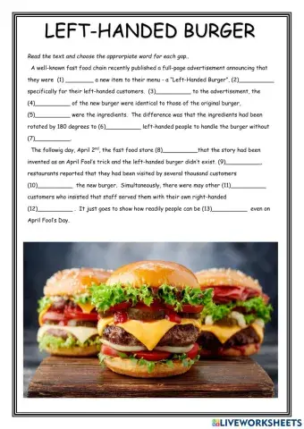 Left-Handed Burger Advanced Exercise