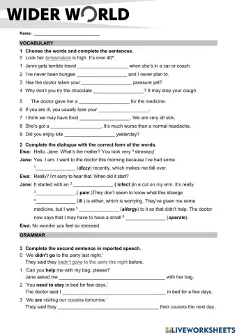 Wider World 4 Test 6