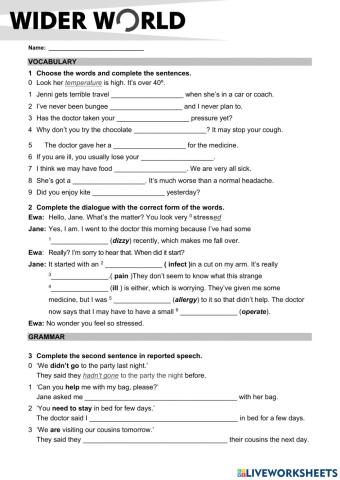 Wider World 4 Test 6