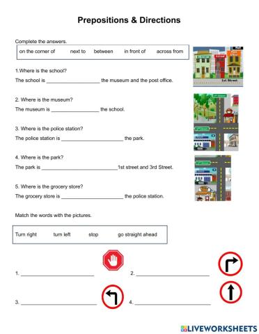 Prepositions & Directions