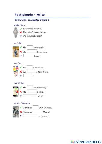 Simple Past affirmative, negative and Interrogative