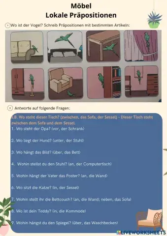 Möbel und lokale Präpositionen