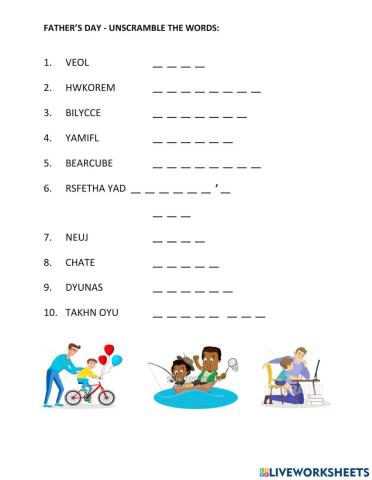 4. FATHER'S DAY - UNSCRAMBLE
