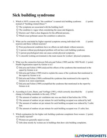 TRS6 - Sick building syndrome