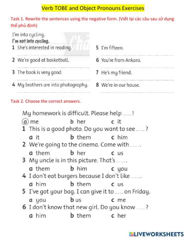 Verb Tobe and Object Pronouns