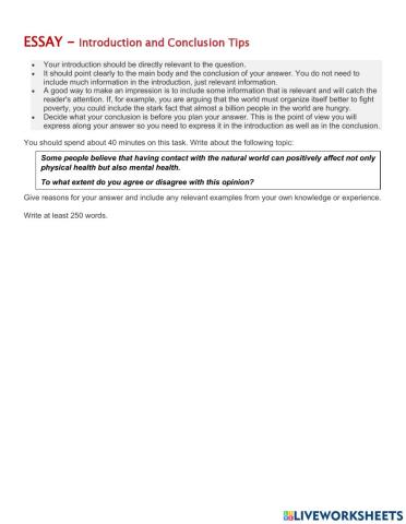 IELTS Essay - Nature