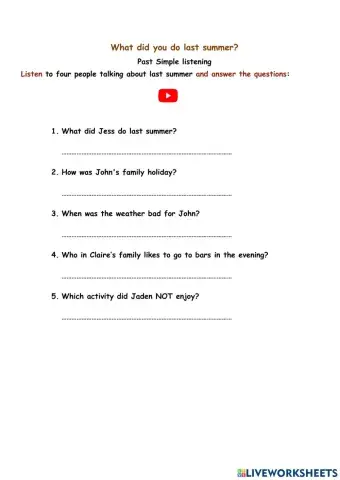 Past Simple listening