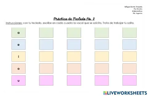 K Práctica de Teclado No. 2