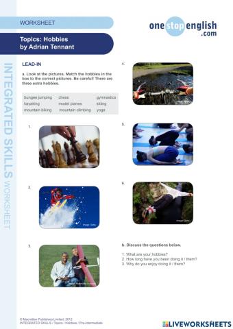 Hobbies and interests