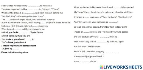 United breaks guitars