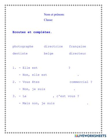 Nghe - nghề nghiệp + quốc tịch
