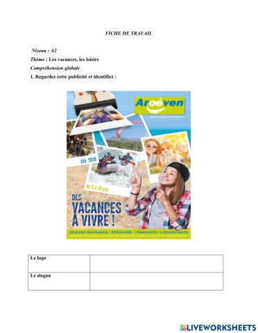 Les vacances, les loisirs