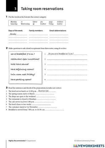 Taking room reservations