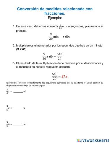 Conversión de medidas