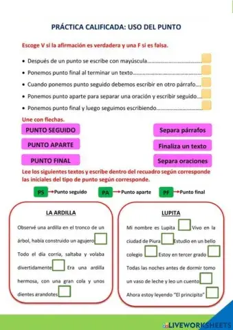 Los signos de puntuación: El punto