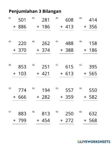 Penjumlahan 3 Bilangan C