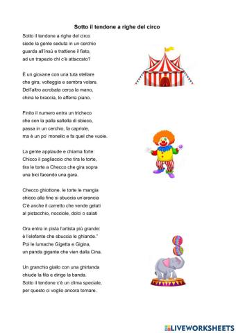 Sotto il tendone a righe del circo