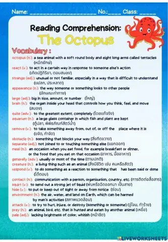M.3-Unit2-Reading-The Octopus