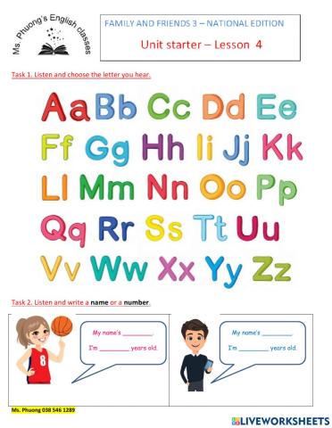 Ms. Phuong-FF3- Unit Starter- Lesson 4