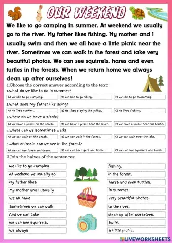 A1 reading  - Our weekend