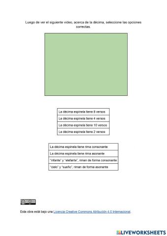 Poesía: Décima- estructura y rima