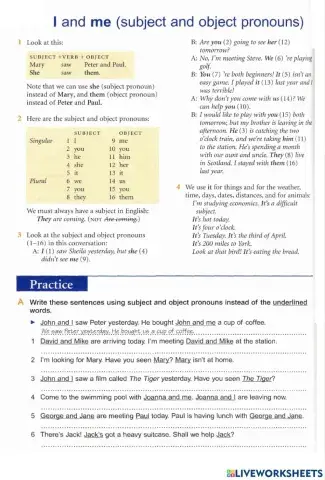 Basic Grammar - 55 Subject and object pronouns