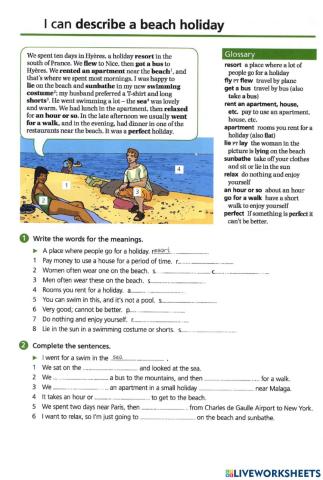 Basic Vocabulary - 57 Beach holiday