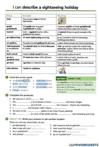 Basic Vocabulary -58 Sightseeing holiday