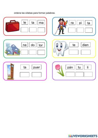 Ordenar solaba, fonema T