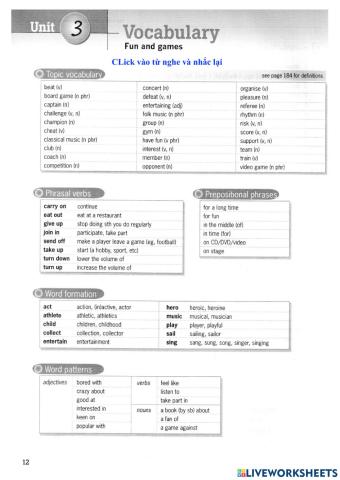 Destination B1-Unit 3- Vocabulary