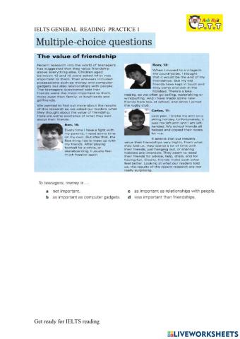 Ielts general reading- multiple choice