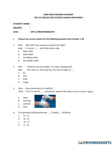 Test of English For Nurse Proficiency