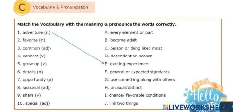 Vocabulary build up for telling stories by Teacher Kasim