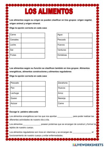 Los alimentos