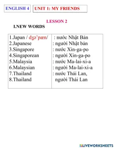 English 4- unit 1- lesson 2