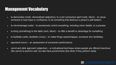 Management Vocabulary