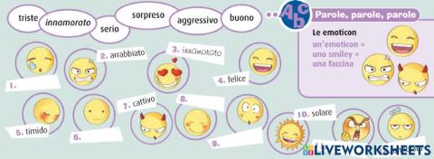 Aggetivi ed emozioni