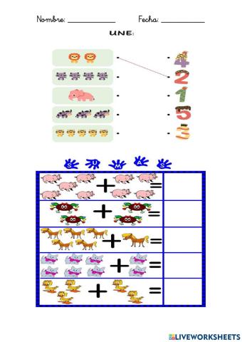 Cantidad-grafía y sumas simples