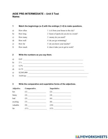 Aioe pre-intermediate
