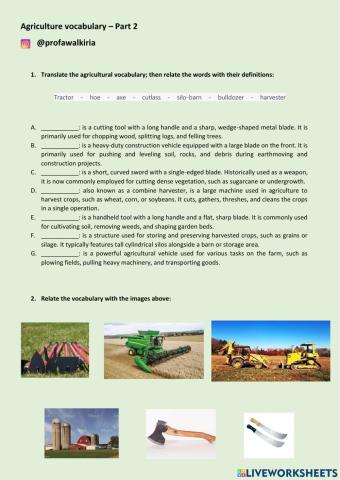 Agriculture vocabulare - Part 2