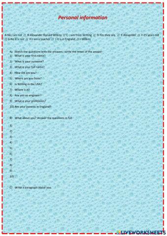 Personal Information