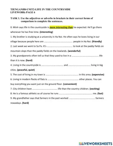 Livework Book Tieng Anh 8 - Unit 2 - page6