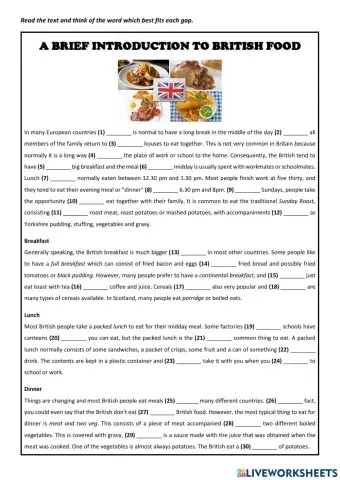 A brief introduction to British food