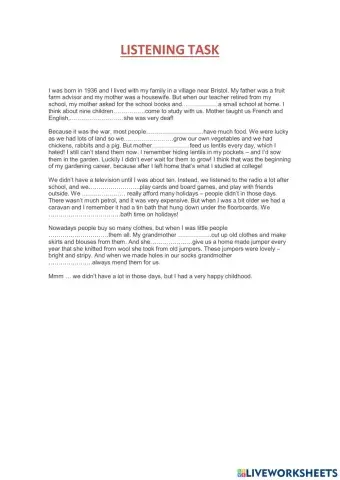 Would - used to listening